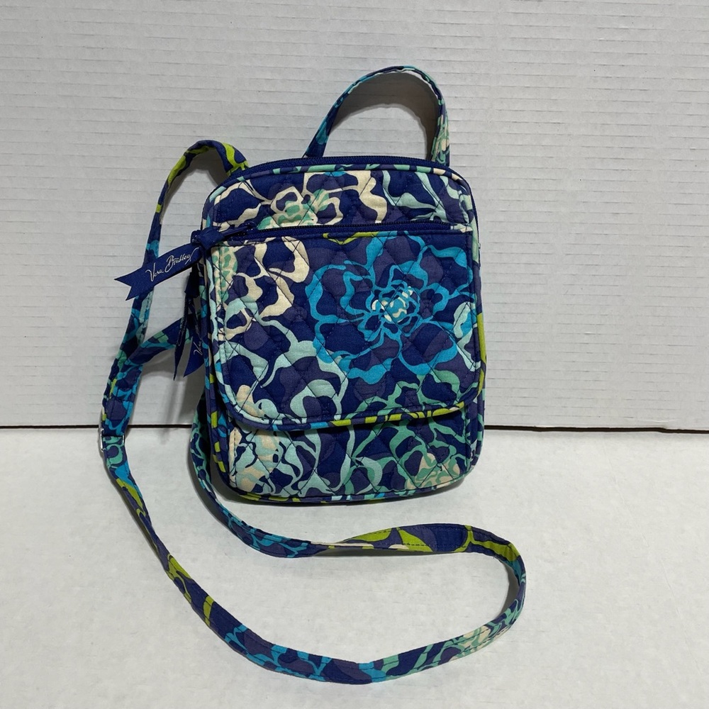 Vera Bradley cross body mini Hipster Crossbody floral blue small